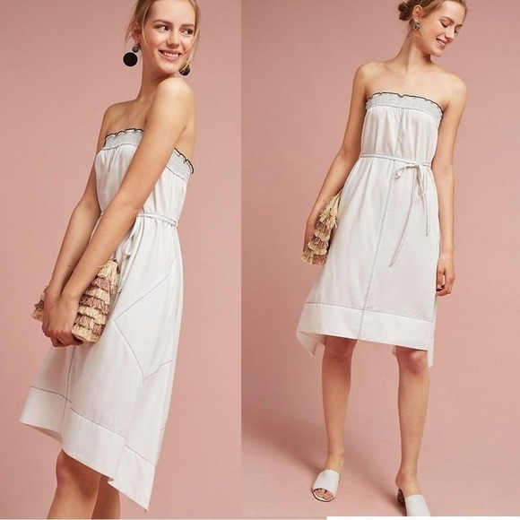 Anthropologie Dresses & Skirts - Anthropologie NEW TRACY REESE Strapless MISCHSA Dress White Pockets NWT $298